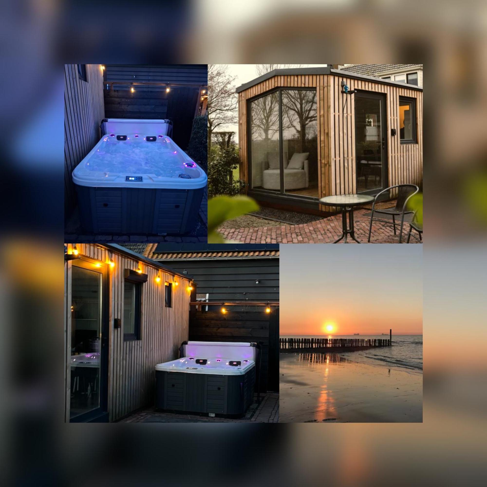 Luxe Tiny House Incl Jacuzzi En Strandhuisje In Zomerseizoen Meliskerke Ngoại thất bức ảnh